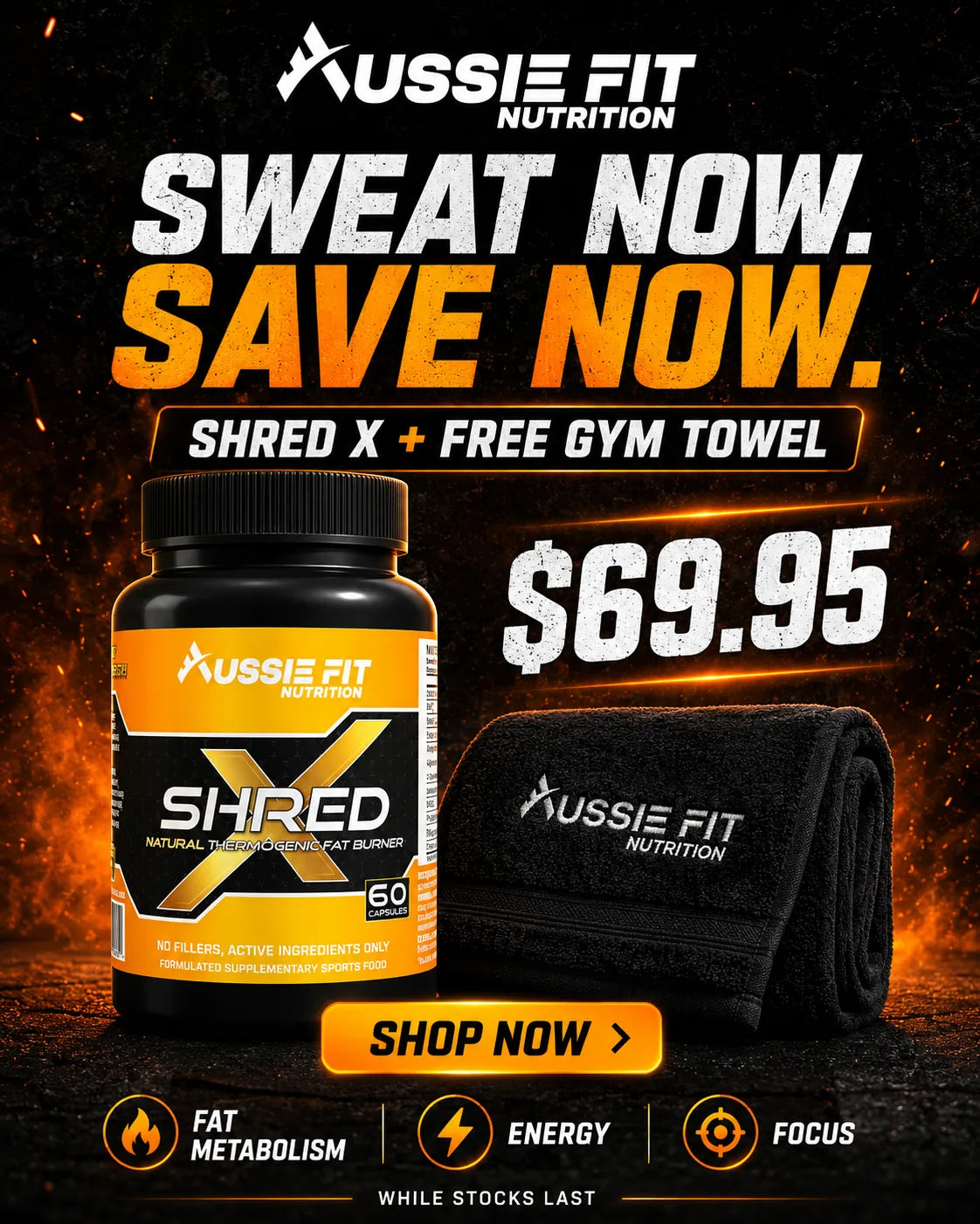 Shred X + Free Gym Towel - $69.95